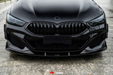 BMW 8 Series M850 840 (With M-Package Bumper) G14 G15 G16 2018 2019 2020 2021 2022 2023 2024 with Aftermarket Parts - V1 Style Front Lip Pre-preg Carbon Fiber from TAKD Carbon